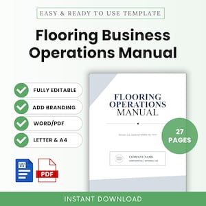 Flooring Business Operations Manual Template – Word & PDF, A4 + US Letter