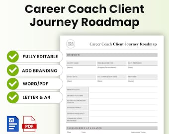 Career Coach Client Journey Roadmap Template – Word & PDF, A4 + US Letter
