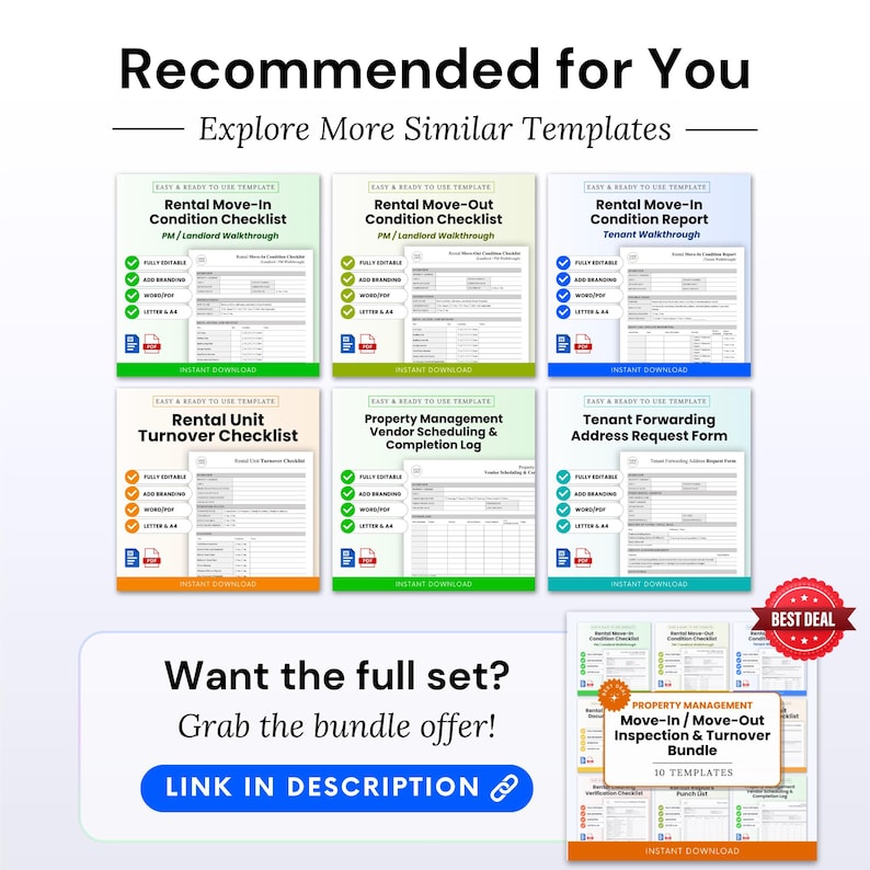 Rental Unit Turnover Checklist Template – Word & PDF, A4 + US Letter - Etsy