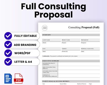 Consulting Proposal Template (Full) – Word & PDF, A4 + US Letter