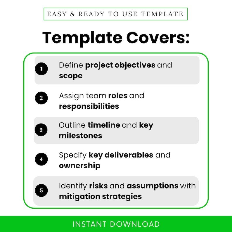 Simple Project Plan Template (word, PDF) | Project Management Template ...
