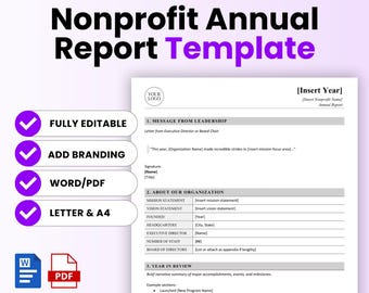 Nonprofit Annual Report Template – Word & PDF, A4 + US Letter