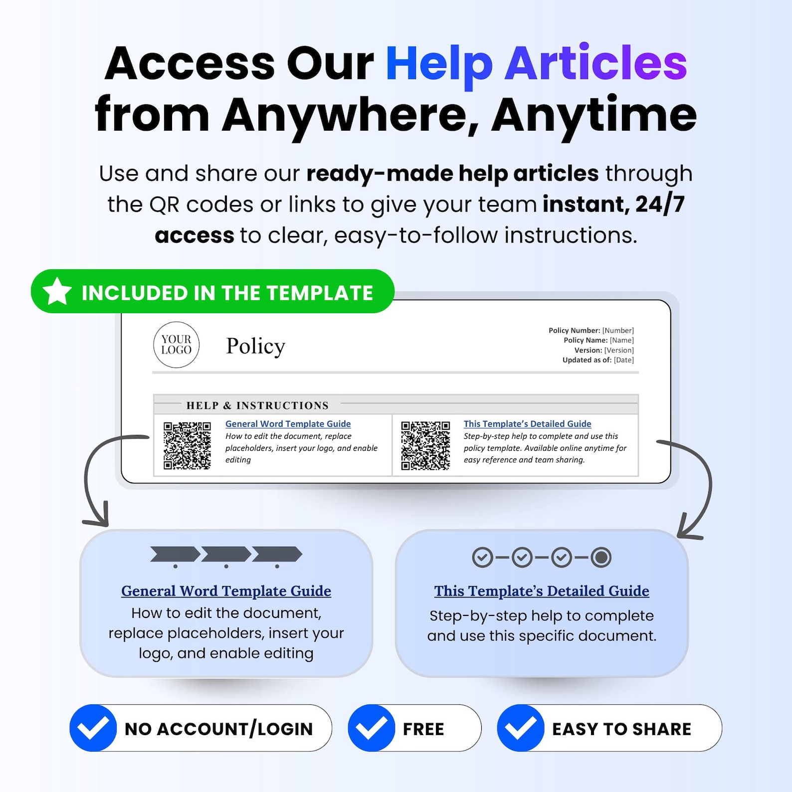 Simple Policy Template (word, PDF) | Simple Workplace Policy Template ...
