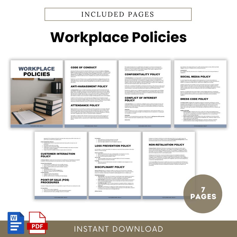 Retail Store Employee Handbook Template – Word & PDF, A4 + US Letter - Etsy
