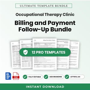 Occupational Therapy Clinic Billing and Payment Follow-Up Template Bundle – Word & PDF, A4 + US Letter