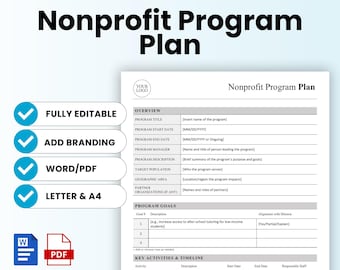 Nonprofit Program Plan Template – Word & PDF, A4 + US Letter