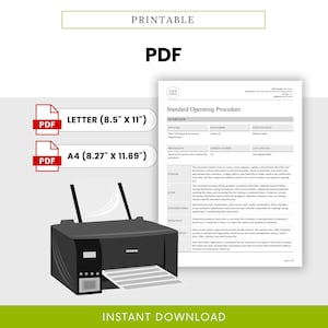 Bookkeeping Client File Setup & Document Organization Template PDF shown as a printable file in Letter and A4 sizes for office use, training, and process reference. This printable bookkeeping SOP template helps teams follow a consistent process for client files, receipts, bank statements, invoices, payroll records, and uploaded documents.