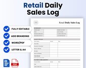 Retail Daily Sales Log Template – Word & PDF, A4 + US Letter
