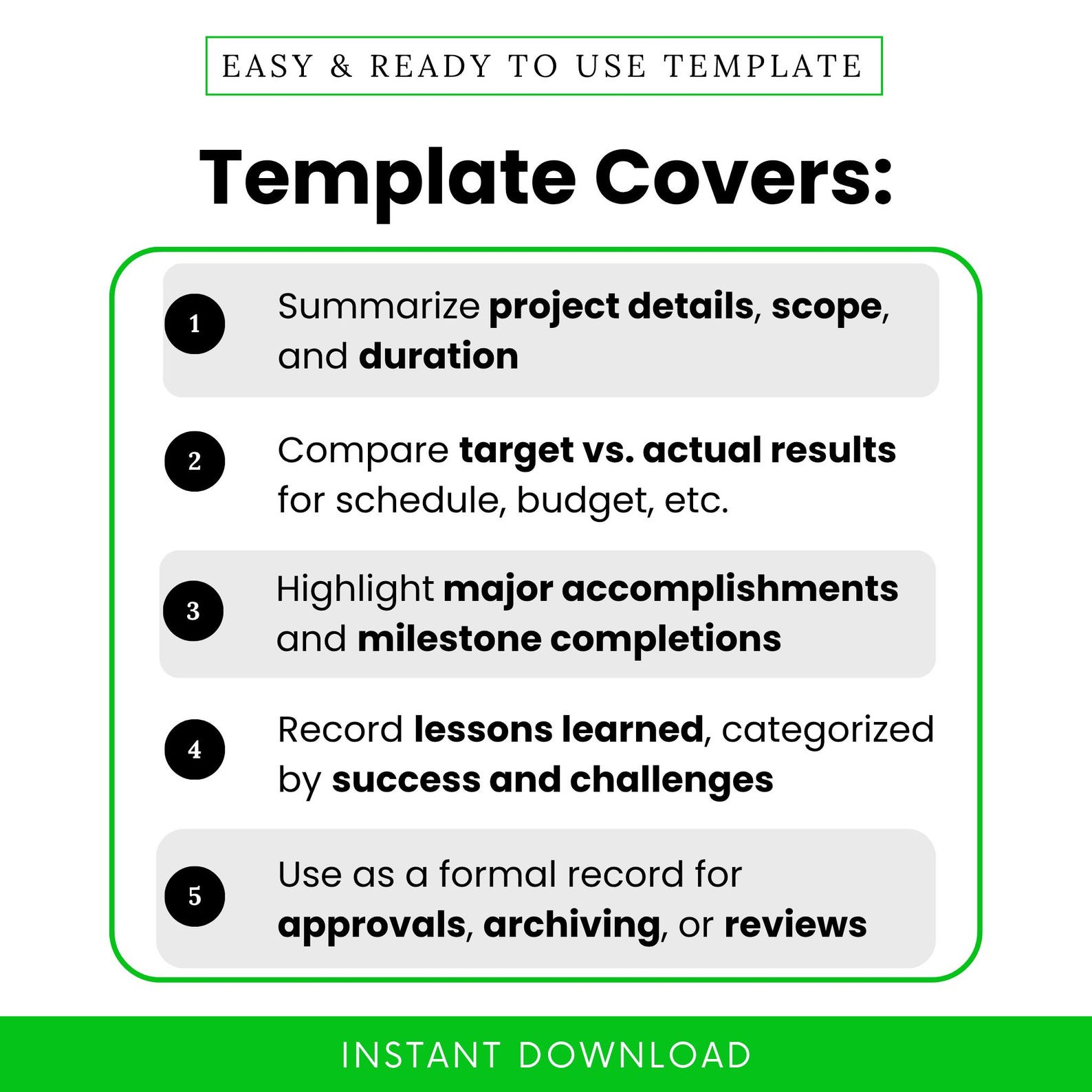 Simple Project Closure Report Template (word, PDF) | Project Lessons ...