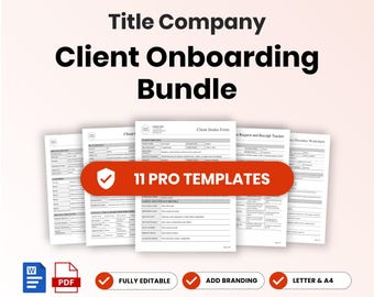 Title Company Client Onboarding Template Bundle – Editable Word + PDF (A4, US Letter)