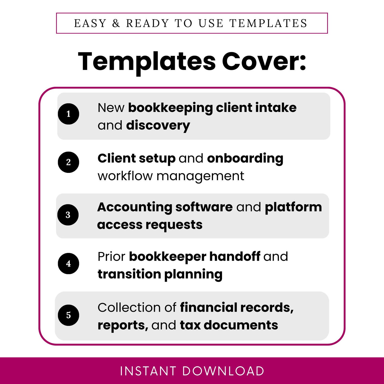 Bookkeeping Client Onboarding Templates Bundle – Word & PDF, A4 + US ...