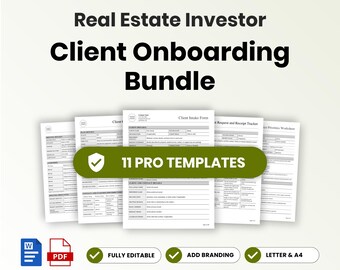 Real Estate Investor Client Onboarding Template Bundle – Editable Word + PDF (A4, US Letter)