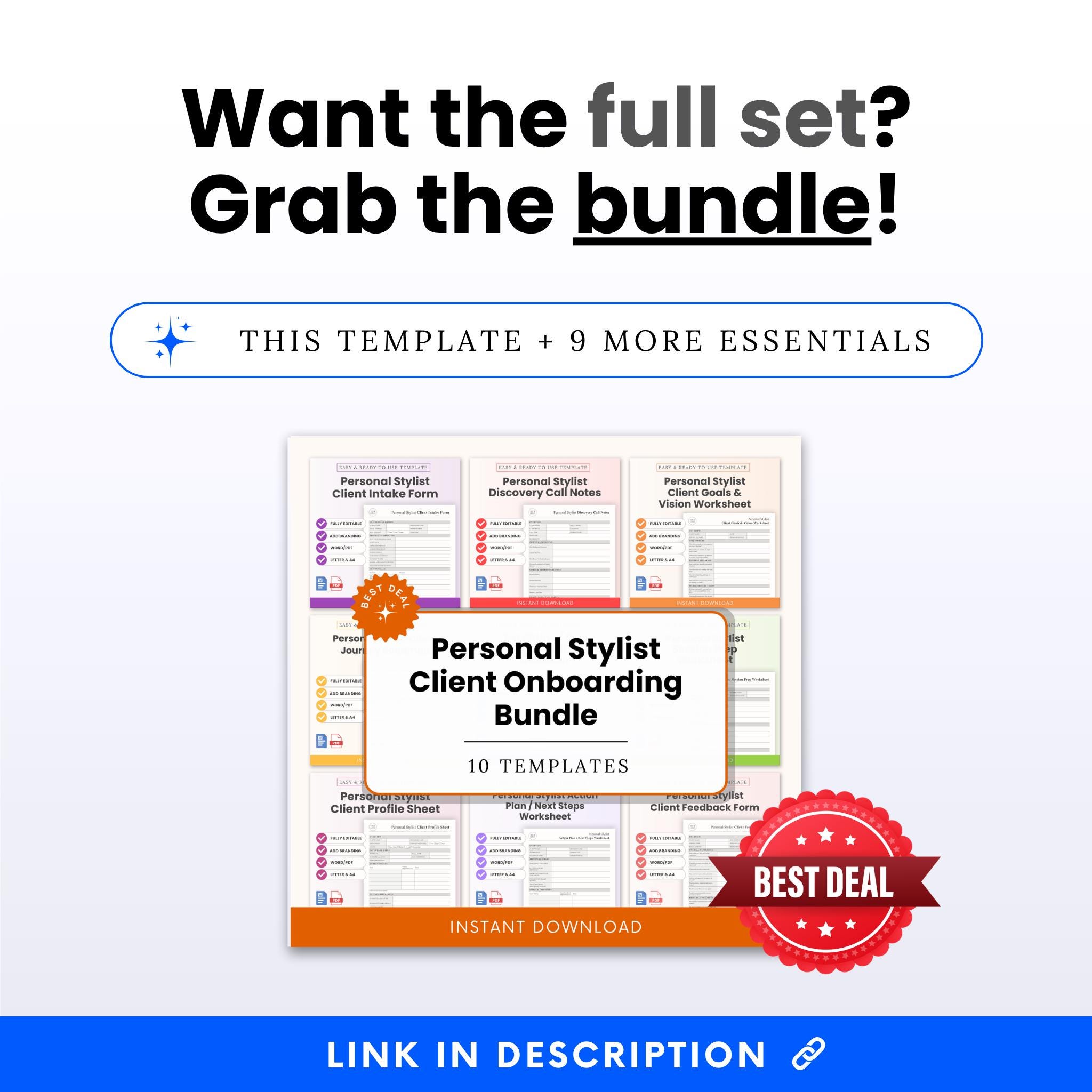 Personal Stylist Client Intake Form Template – Word & PDF, A4 + US ...