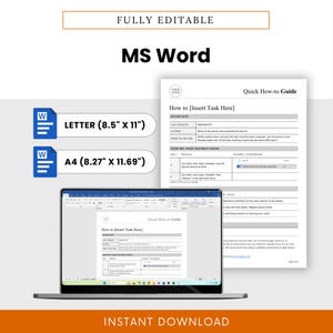 Quick How-to Guide Template (word, PDF) | Standard Operating Procedure ...