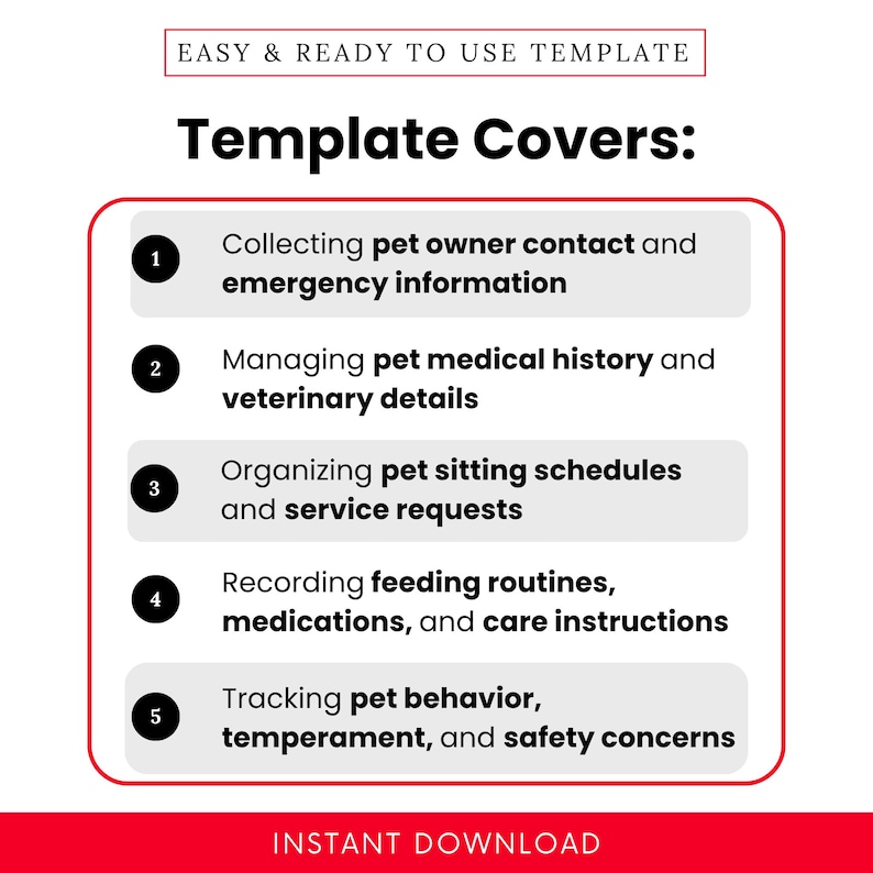 Pet Sitting Client Intake Form Template – Word & PDF, A4 + US Letter - Etsy