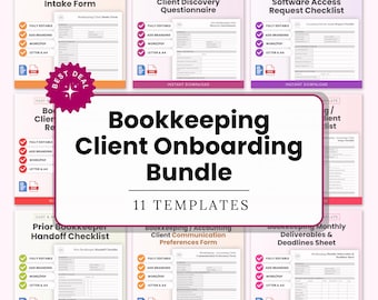 Bookkeeping Client Onboarding Templates Bundle – Word & PDF, A4 + US Letter