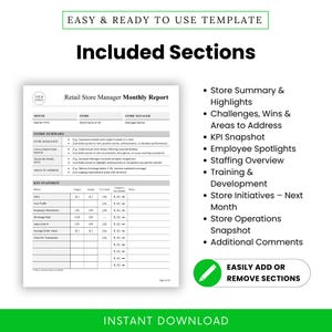 Retail Store Monthly Manager Report Template – Word & PDF, A4 + US ...