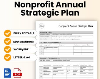 Nonprofit Annual Strategic Planning Template – Word & PDF, A4 + US Letter