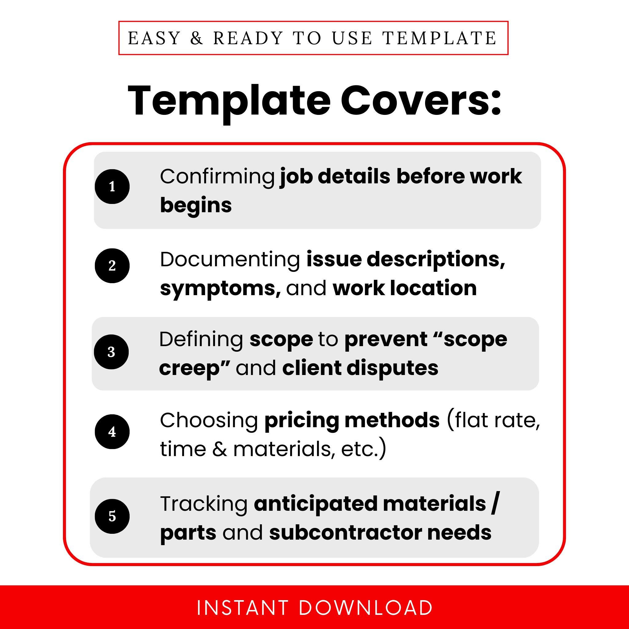 Work Authorization Form Template (small Jobs and Service Calls) – Word ...
