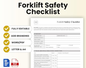 Forklift Safety Checklist Template – Word & PDF, A4 + US Letter