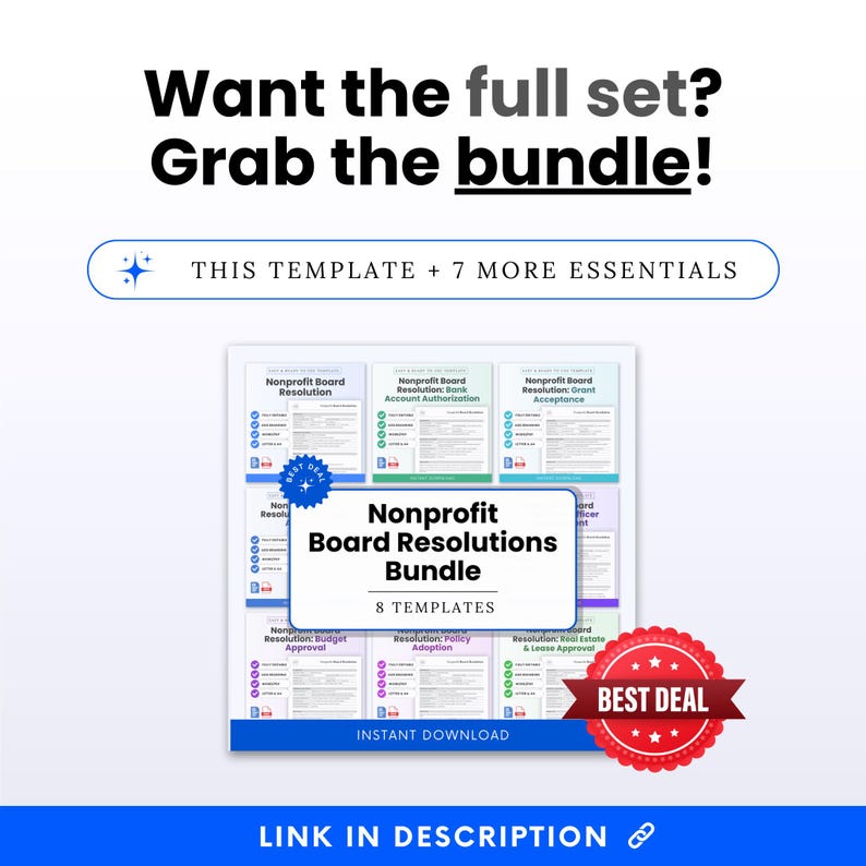 Nonprofit Board Resolution Template: Budget Approval – Word & PDF, A4 ...