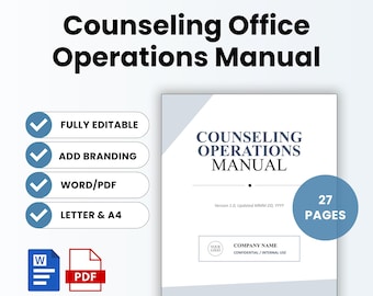 Counseling Office Operations Manual Template – Word & PDF, A4 + US Letter