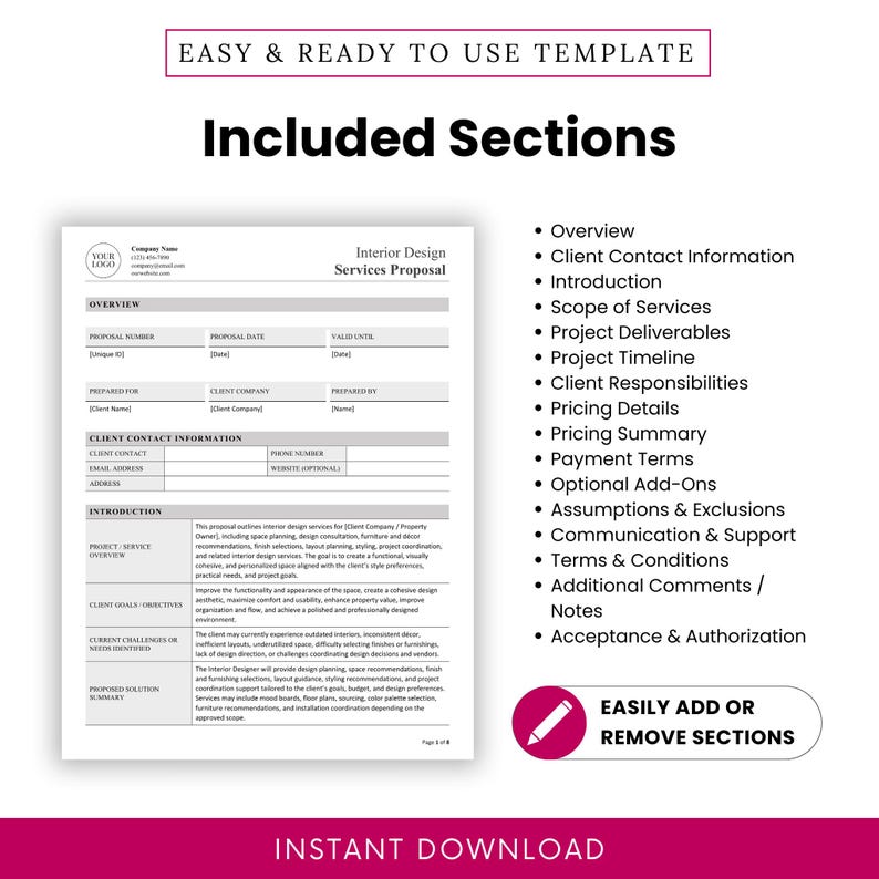 Hdfc Name Addition Form.pdf Interior Design Service Proposal Template – Word & PDF, A4 + US Letter ...