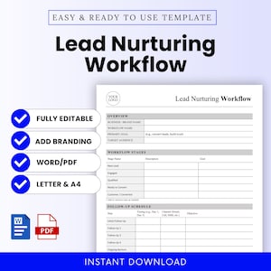 Lead Nurturing Workflow Template – Word & PDF, A4 + US Letter