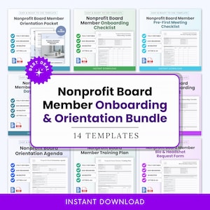 Nonprofit Board Member Onboarding and Orientation Templates Bundle – Word & PDF, A4 + US Letter