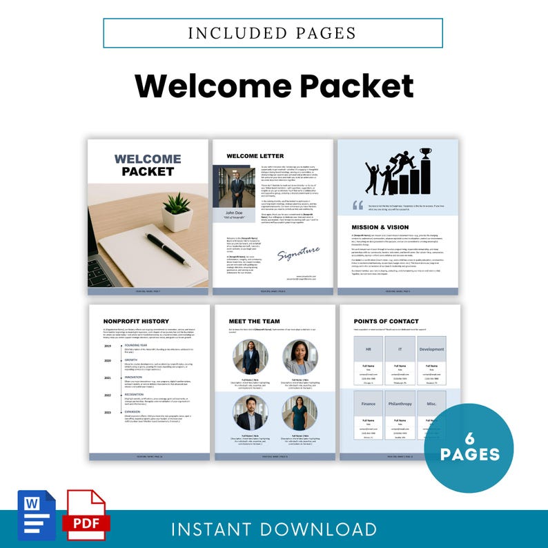 Nonprofit Board Member Orientation Packet Template – Word & PDF, A4 ...