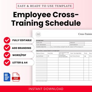 Employee Cross-Training Schedule Template – Word & PDF, A4 + US Letter
