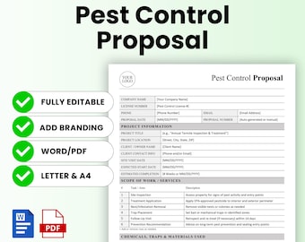 Pest Control Proposal Template – Word & PDF, A4 + US Letter