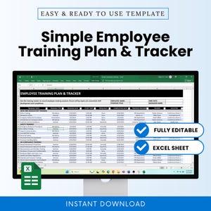 Simple Employee Training Plan & Tracker Template (MS Excel, Google Sheets) | Employee Training Program Management, Staff Training Plan