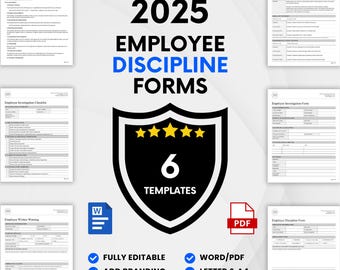 Employee Discipline Forms Bundle (Word & PDF) | Employee Behavior Conduct, Employee Performance Improvement Templates, Workplace Behavior