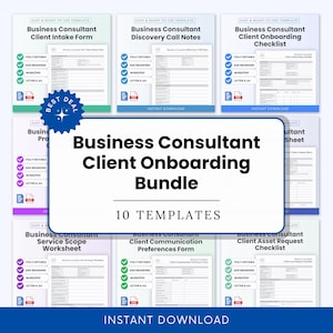 Business Consultant Client Onboarding Templates Bundle – Word & PDF, A4 + US Letter