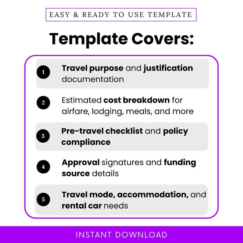 Travel Authorization Form Template (word, PDF) | Employee Travel ...