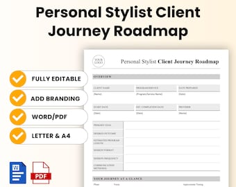 Personal Stylist Client Journey Roadmap Template – Word & PDF, A4 + US Letter