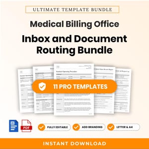 Medical Billing Office Inbox and Document Routing Template Bundle – Editable Word + PDF (A4, US Letter)