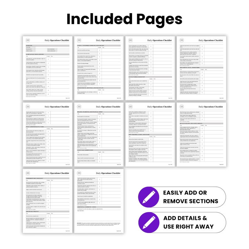 Call Center Daily Operations Checklist Template – Word & PDF, A4 + US ...