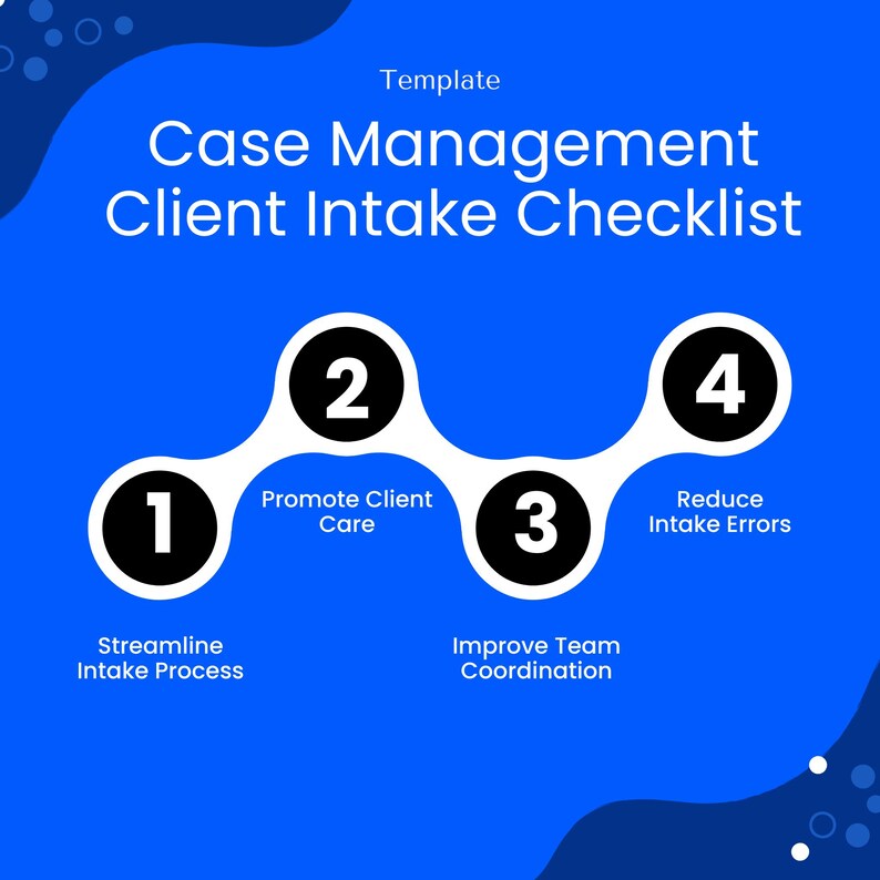 Case Management Client Intake Checklist Template – Word & PDF, A4 + US ...