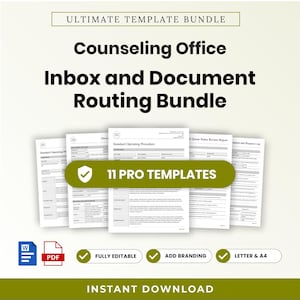 Counseling Office Inbox and Document Routing Template Bundle – Editable Word + PDF (A4, US Letter)