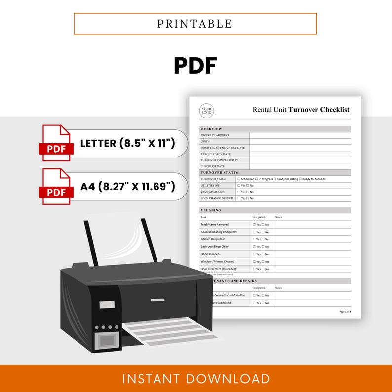 Move-in / Move-out Inspection and Turnover Templates Bundle – Word ...