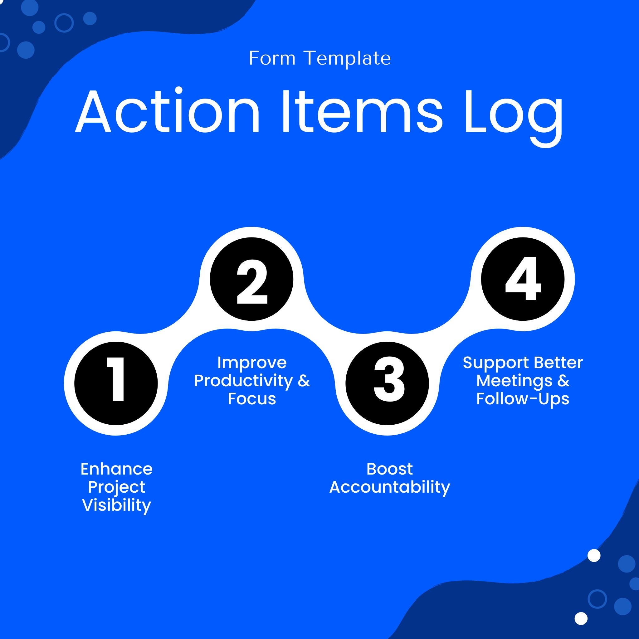 Simple Action Items Log Template (word, PDF) | Project Task Tracker ...