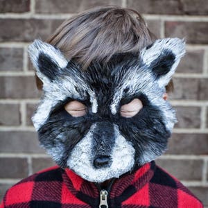 Raccoon Mask, Costume, raccoon costume, child sized, raccoon mask, animal mask, child costume, woodland, rocket raccoon, ready to ship