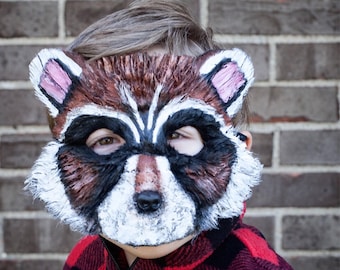 Handmade Rocket Raccoon Mask, Guardians of the Galaxy Costume, Child Size