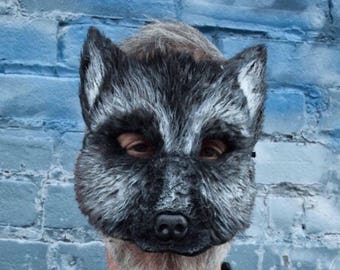 Handmade Silver Fox Mask, Halloween Costume, Shaggydog Mask - Etsy
