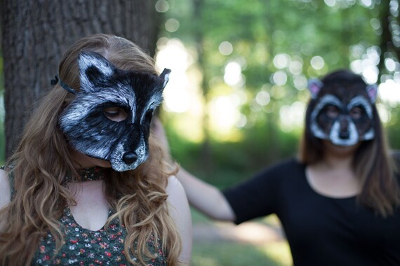 Waschbar Maske Waschbar Kostum Handarbeit Tiermaske Etsy