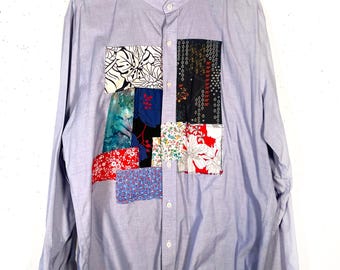 Camisa con botones y parches únicos y exclusivos