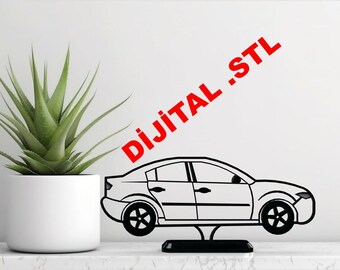 Arquivo de impressão 3D STL de sedan compacto japonês, modelo digital de carro retrô, decoração de mesa para entusiastas de carros, arte para impressão para exibição de presentes em casa e escritório