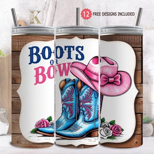 Boots Or Bows Gender Reveal PNG, Retro Cowgirl Cowboy Shower Reveal Party PNG, Western Sublimation, Rodeo Country Design